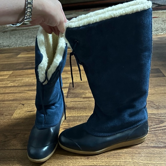 Eddie Bauer • Women • Knee High • Suede • Winter • Blue • Sz 7 • Faux Fur •Boots - Picture 6 of 10